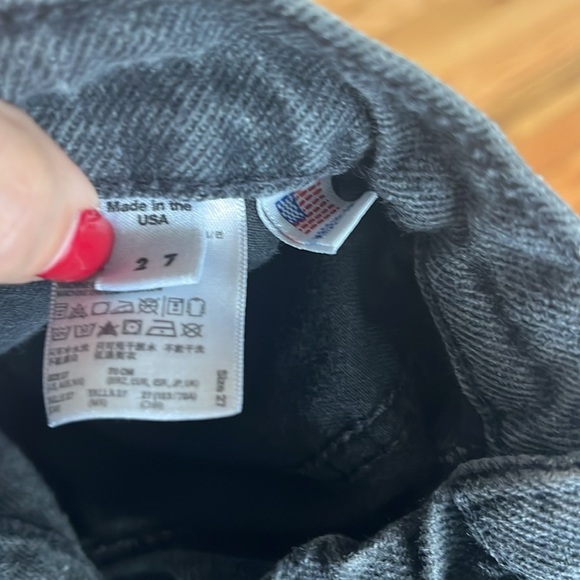 AMERICAN APPAREL high rise cuffed denim black shorts size 27 - Picture 4 of 4